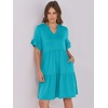 image:imageANRABESS Womens Summer Casual Dress VNeck Ruffle Sleeve Tiered Mini Dress Soft Comfy Fabric with Pockets for AllDay WearLake Green