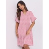 image:imageANRABESS Womens Summer Casual Dress VNeck Ruffle Sleeve Tiered Mini Dress Soft Comfy Fabric with Pockets for AllDay WearPink Floral