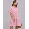 image:imageANRABESS Womens Summer Casual Dress VNeck Ruffle Sleeve Tiered Mini Dress Soft Comfy Fabric with Pockets for AllDay WearPink Floral