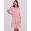 image:imageANRABESS Womens Summer Casual Dress VNeck Ruffle Sleeve Tiered Mini Dress Soft Comfy Fabric with Pockets for AllDay WearPink Floral