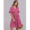 image:imageANRABESS Womens Summer Casual Dress VNeck Ruffle Sleeve Tiered Mini Dress Soft Comfy Fabric with Pockets for AllDay WearRed Floral