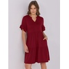 image:imageANRABESS Womens Summer Casual Dress VNeck Ruffle Sleeve Tiered Mini Dress Soft Comfy Fabric with Pockets for AllDay WearWine Red