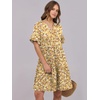 image:imageANRABESS Womens Summer Casual Dress VNeck Ruffle Sleeve Tiered Mini Dress Soft Comfy Fabric with Pockets for AllDay WearYellow Red White Floral