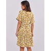 image:imageANRABESS Womens Summer Casual Dress VNeck Ruffle Sleeve Tiered Mini Dress Soft Comfy Fabric with Pockets for AllDay WearYellow Red White Floral