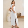 image:imageANRABESS Womens Summer Casual Maxi Dresses Sleeveless V Neck Split WrinkleFree Long Sundress Beach Vacation Travel ClothesWhite