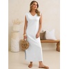 image:imageANRABESS Womens Summer Casual Maxi Dresses Sleeveless V Neck Split WrinkleFree Long Sundress Beach Vacation Travel ClothesWhite