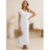 image:imageANRABESS Womens Summer Casual Maxi Dresses Sleeveless V Neck Split WrinkleFree Long Sundress Beach Vacation Travel ClothesWhite