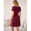 image:imageANRABESS Womens Summer Dresses Short Sleeve Wrap V Neck ALine Floral Mini Dress Causal Flowy Boho Beach Vacation Sundress Burgundy XL