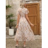 image:imageANRABESS Womens Summer Floral Maxi Dress Casual V Neck Short Sleeve Chiffon Boho Flowy Beach 2026 Wedding Guest Long DressesApricot Flor