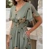 image:imageANRABESS Womens Summer Floral Maxi Dress Casual V Neck Short Sleeve Chiffon Boho Flowy Beach 2026 Wedding Guest Long DressesFloral Green