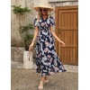 image:imageANRABESS Womens Summer Floral Maxi Dress Casual V Neck Short Sleeve Chiffon Boho Flowy Beach 2026 Wedding Guest Long DressesNavy Flor