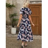 image:imageANRABESS Womens Summer Floral Maxi Dress Casual V Neck Short Sleeve Chiffon Boho Flowy Beach 2026 Wedding Guest Long DressesNavy Flor
