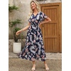 image:imageANRABESS Womens Summer Floral Maxi Dress Casual V Neck Short Sleeve Chiffon Boho Flowy Beach 2026 Wedding Guest Long DressesNavy Flor