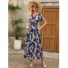 image:imageANRABESS Womens Summer Floral Maxi Dress Casual V Neck Short Sleeve Chiffon Boho Flowy Beach 2026 Wedding Guest Long DressesNavy Flor