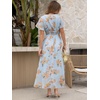 image:imageANRABESS Womens Summer Floral Maxi Dress Casual V Neck Short Sleeve Chiffon Boho Flowy Beach 2026 Wedding Guest Long DressesOrange Floral Print