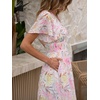 image:imageANRABESS Womens Summer Floral Maxi Dress Casual V Neck Short Sleeve Chiffon Boho Flowy Beach 2026 Wedding Guest Long DressesPink Flor