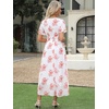 image:imageANRABESS Womens Summer Floral Maxi Dress Casual V Neck Short Sleeve Chiffon Boho Flowy Beach 2026 Wedding Guest Long DressesRed Flor