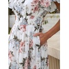 image:imageANRABESS Womens Summer Floral Maxi Dress Casual V Neck Short Sleeve Chiffon Boho Flowy Beach 2026 Wedding Guest Long DressesWhite Flor