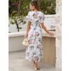 image:imageANRABESS Womens Summer Floral Maxi Dress Casual V Neck Short Sleeve Chiffon Boho Flowy Beach 2026 Wedding Guest Long DressesWhite Flor