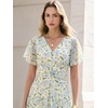 image:imageANRABESS Womens Summer Floral Maxi Dress Short Sleeve Flowy Tulle Wedding Guest Beach Vacation 2026 Spring Party Long DressesBlue Green Floral