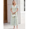 image:imageANRABESS Womens Summer Floral Maxi Dress Short Sleeve Flowy Tulle Wedding Guest Beach Vacation 2026 Spring Party Long DressesBlue Green Floral
