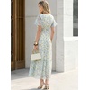 image:imageANRABESS Womens Summer Floral Maxi Dress Short Sleeve Flowy Tulle Wedding Guest Beach Vacation 2026 Spring Party Long DressesBlue Green Floral