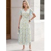 image:imageANRABESS Womens Summer Floral Maxi Dress Short Sleeve Flowy Tulle Wedding Guest Beach Vacation 2026 Spring Party Long DressesBlue Green Floral