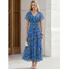 image:imageANRABESS Womens Summer Floral Maxi Dress Short Sleeve Flowy Tulle Wedding Guest Beach Vacation 2026 Spring Party Long DressesBlue Yellow Floral