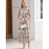 image:imageANRABESS Womens Summer Floral Maxi Dress Short Sleeve Flowy Tulle Wedding Guest Beach Vacation 2026 Spring Party Long DressesCream Navy Floral