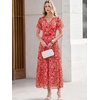 image:imageANRABESS Womens Summer Floral Maxi Dress Short Sleeve Flowy Tulle Wedding Guest Beach Vacation 2026 Spring Party Long DressesRed White Floral