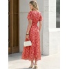 image:imageANRABESS Womens Summer Floral Maxi Dress Short Sleeve Flowy Tulle Wedding Guest Beach Vacation 2026 Spring Party Long DressesRed White Floral