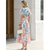image:imageANRABESS Womens Summer Floral Maxi Dress Short Sleeve Flowy Tulle Wedding Guest Beach Vacation 2026 Spring Party Long DressesWhite Blue Pink Floral