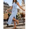image:imageANRABESS Womens Summer Maxi Dress Casual Crew Neck Tie Waist Split WrinkleFree Fit Tank Long Vacation Dresses 2026 SpringLight Blue