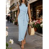 image:imageANRABESS Womens Summer Maxi Dress Casual Crew Neck Tie Waist Split WrinkleFree Fit Tank Long Vacation Dresses 2026 SpringLight Blue White Striped