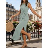 image:imageANRABESS Womens Summer Maxi Dress Casual Crew Neck Tie Waist Split WrinkleFree Fit Tank Long Vacation Dresses 2026 SpringLight Green
