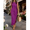image:imageANRABESS Womens Summer Maxi Dress Casual Crew Neck Tie Waist Split WrinkleFree Fit Tank Long Vacation Dresses 2026 SpringPurple Red
