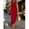 image:imageANRABESS Womens Summer Maxi Dress Casual Crew Neck Tie Waist Split WrinkleFree Fit Tank Long Vacation Dresses 2026 SpringRed