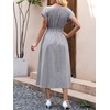image:imageANRABESS Womens Summer Midi Dress Striped Casual Short Sleeve Crewneck Empire Waist 2026 Flowy Long Beach Dress with PocketsNavy White Stripe