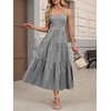 image:imageANRABESS Womens Summer Midi Dresses Casual Striped Plaid Sleeveless Flowy Maxi Dress 2026 Beach Vacation SundressBlack White Plaid