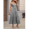 image:imageANRABESS Womens Summer Midi Dresses Casual Striped Plaid Sleeveless Flowy Maxi Dress 2026 Beach Vacation SundressBlack White Plaid