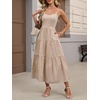 image:imageANRABESS Womens Summer Midi Dresses Casual Striped Plaid Sleeveless Flowy Maxi Dress 2026 Beach Vacation SundressBrown White Plaid