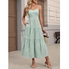 image:imageANRABESS Womens Summer Midi Dresses Casual Striped Plaid Sleeveless Flowy Maxi Dress 2026 Beach Vacation SundressGreen White Plaid
