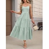 image:imageANRABESS Womens Summer Midi Dresses Casual Striped Plaid Sleeveless Flowy Maxi Dress 2026 Beach Vacation SundressGreen White Plaid