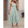 image:imageANRABESS Womens Summer Midi Dresses Casual Striped Plaid Sleeveless Flowy Maxi Dress 2026 Beach Vacation SundressGreen White Plaid