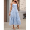 image:imageANRABESS Womens Summer Midi Dresses Casual Striped Plaid Sleeveless Flowy Maxi Dress 2026 Beach Vacation SundressLight Blue White Plaid