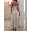 image:imageANRABESS Womens Summer Midi Dresses Casual Striped Plaid Sleeveless Flowy Maxi Dress 2026 Beach Vacation SundressLight Brown White Stripe