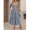 image:imageANRABESS Womens Summer Midi Dresses Casual Striped Plaid Sleeveless Flowy Maxi Dress 2026 Beach Vacation SundressNavy Blue White Plaid