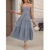 image:imageANRABESS Womens Summer Midi Dresses Casual Striped Plaid Sleeveless Flowy Maxi Dress 2026 Beach Vacation SundressNavy Blue White Plaid