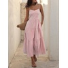 image:imageANRABESS Womens Summer Midi Dresses Casual Striped Plaid Sleeveless Flowy Maxi Dress 2026 Beach Vacation SundressRed White Stripe