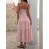 image:imageANRABESS Womens Summer Midi Dresses Casual Striped Plaid Sleeveless Flowy Maxi Dress 2026 Beach Vacation SundressRed White Stripe